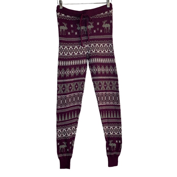 Jasmine & Ginger Lounge Pajama Holiday Drawstring Jogger Pants Size S - Picture 1 of 10